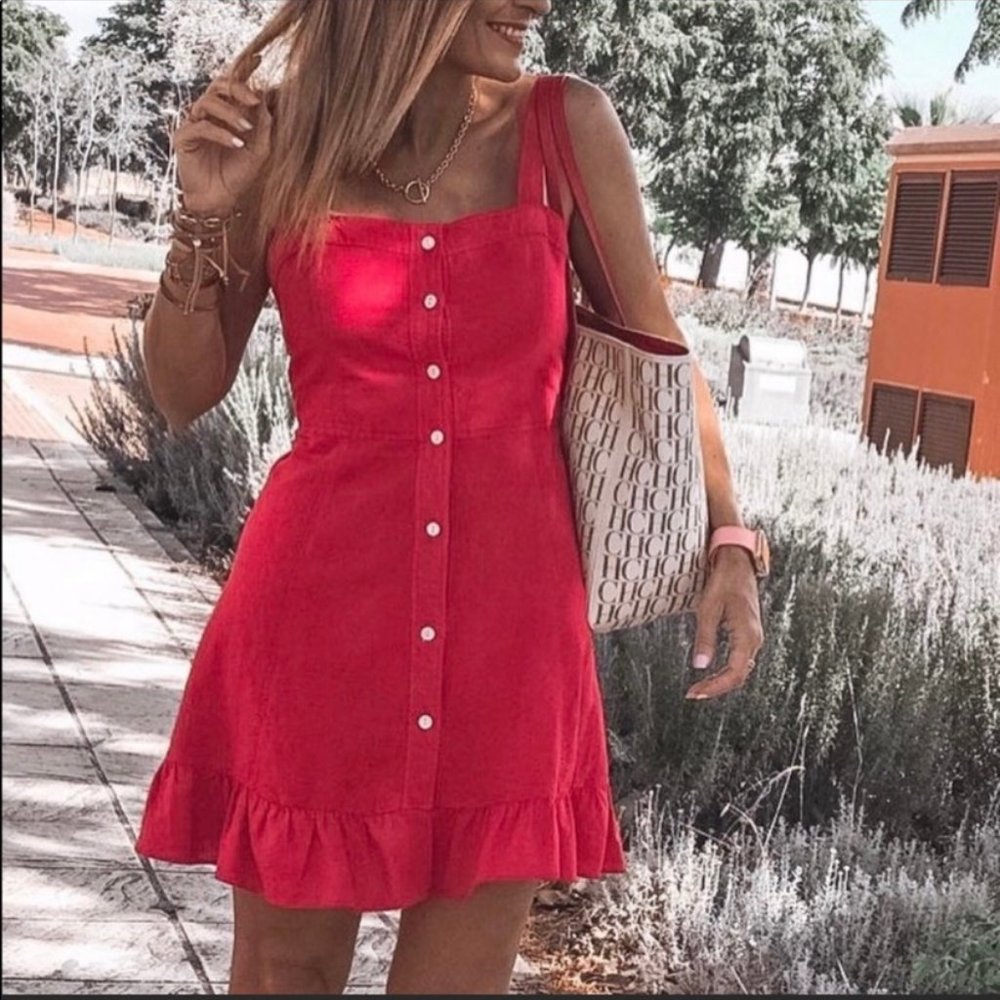 zara red dress
